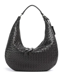 Piuma Nana Small Beuteltasche fein genarbtes Leder dunkelbraun