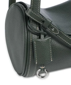 Play Medium Umhängetasche genarbtes Rindsleder dunkelgrün