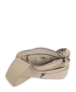 Pockets Icon Umhängetasche fein genarbtes Rindsleder beige