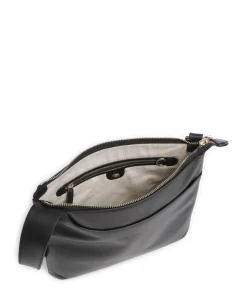 Pockets Large Umhängetasche fein genarbtes Leder schwarz