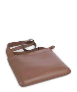 Pockets Large Umhängetasche fein genarbtes Leder braun