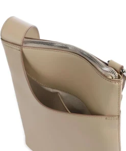 Pockets Small Umhängetasche fein genarbtes Rindsleder beige