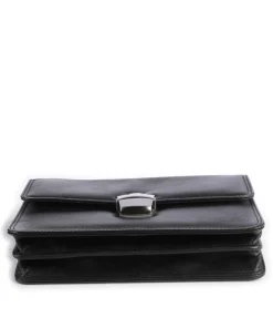 Poly Handgelenktasche weiches Rindsleder schwarz