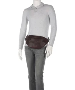 Porto 1 Gürteltasche genarbtes Leder dunkelbraun
