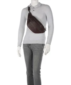 Porto 1 Gürteltasche genarbtes Leder dunkelbraun