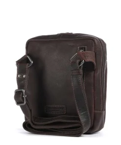 Porto 9 Umhängetasche fein genarbtes Leder dunkelbraun
