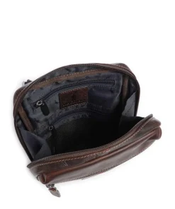 Porto 9 Umhängetasche fein genarbtes Leder dunkelbraun