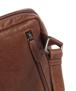 Porto 9 Umhängetasche fein genarbtes Leder cognac