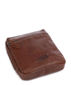 Porto 9 Umhängetasche fein genarbtes Leder cognac