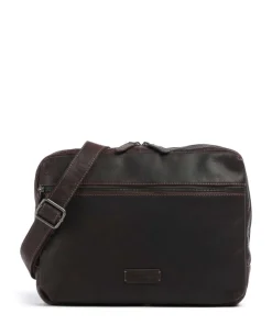 Porto 11 Umhängetasche genarbtes Leder dunkelbraun
