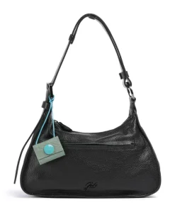 Porto Rico Gala Schultertasche genarbtes Kalbsleder schwarz