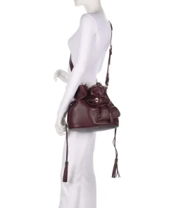 Premier Flirt M Bucket bag genarbtes Rindsleder brombeer