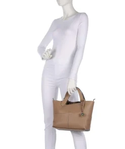 Primrose M Handtasche genarbtes Leder hellbraun