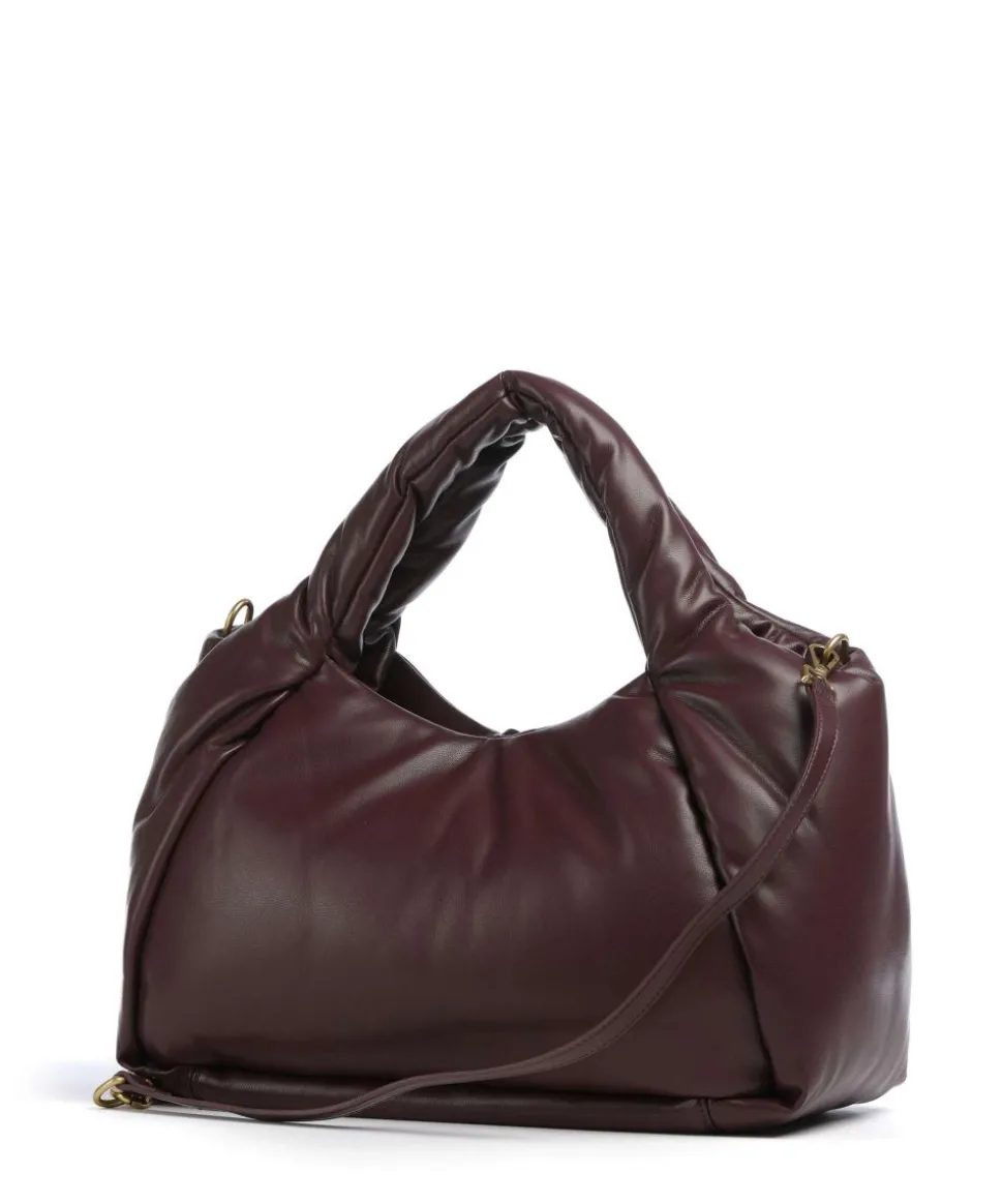 Puffy Foulard Handtasche Lederimitat wein