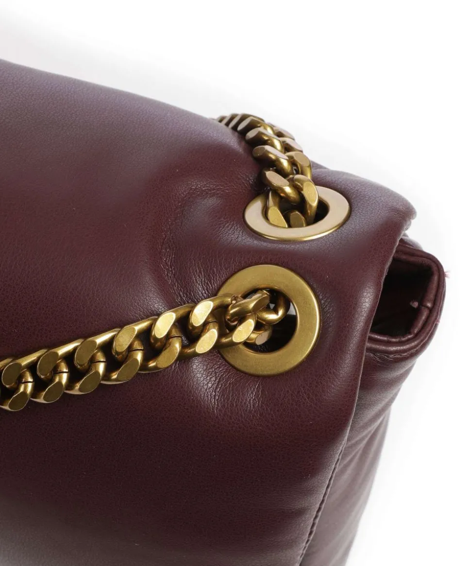 Puffy Foulard Schultertasche Lederimitat wein