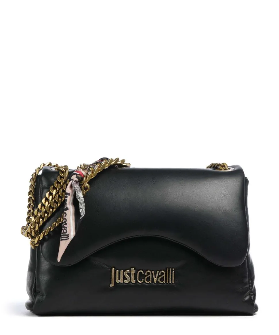 Puffy Foulard Schultertasche Lederimitat schwarz