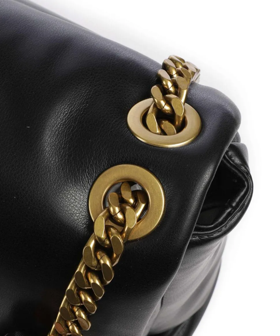 Puffy Foulard Schultertasche Lederimitat schwarz