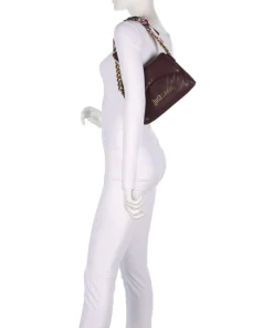 Puffy Foulard Schultertasche Lederimitat wein