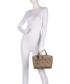 Queensland Big 4G Logo Handtasche Lederimitat hellbraun