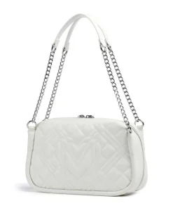 Quilted Schultertasche Lederimitat weiß