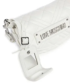 Quilted Umhängetasche Lederimitat weiß