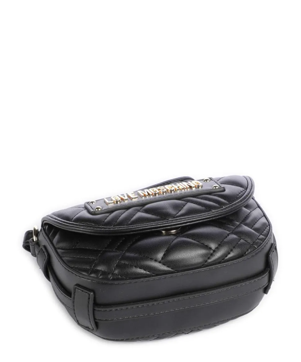 Quilted Umhängetasche Lederimitat schwarz