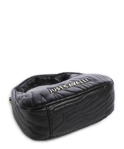 Quilted Zebra Handtasche Lederimitat schwarz