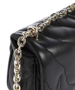 Quilted Zebra Schultertasche Lederimitat schwarz