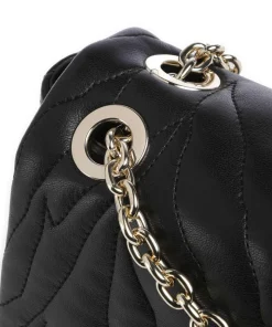 Quilted Zebra Schultertasche Lederimitat schwarz