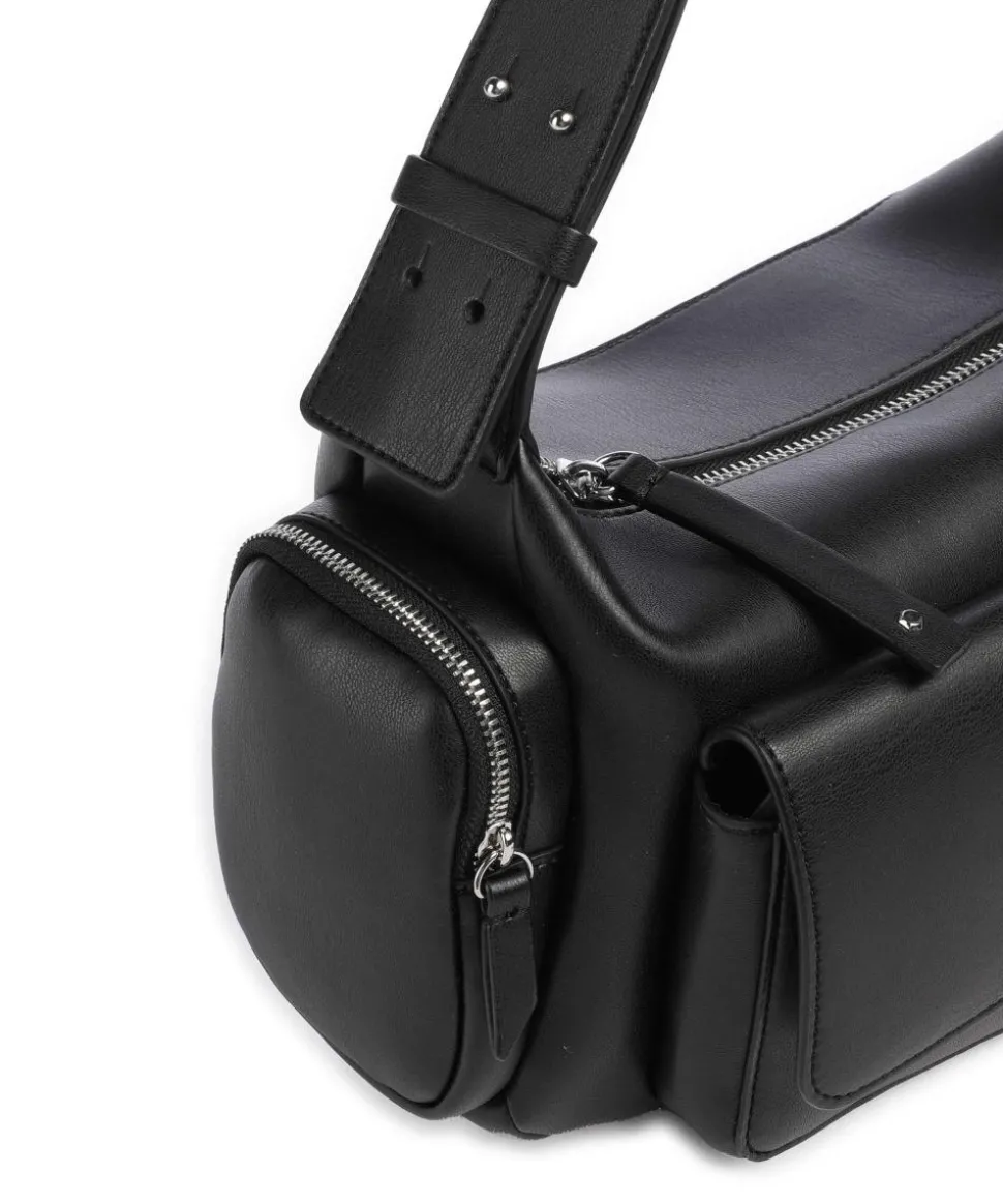 Rachel M Schultertasche Lederimitat schwarz