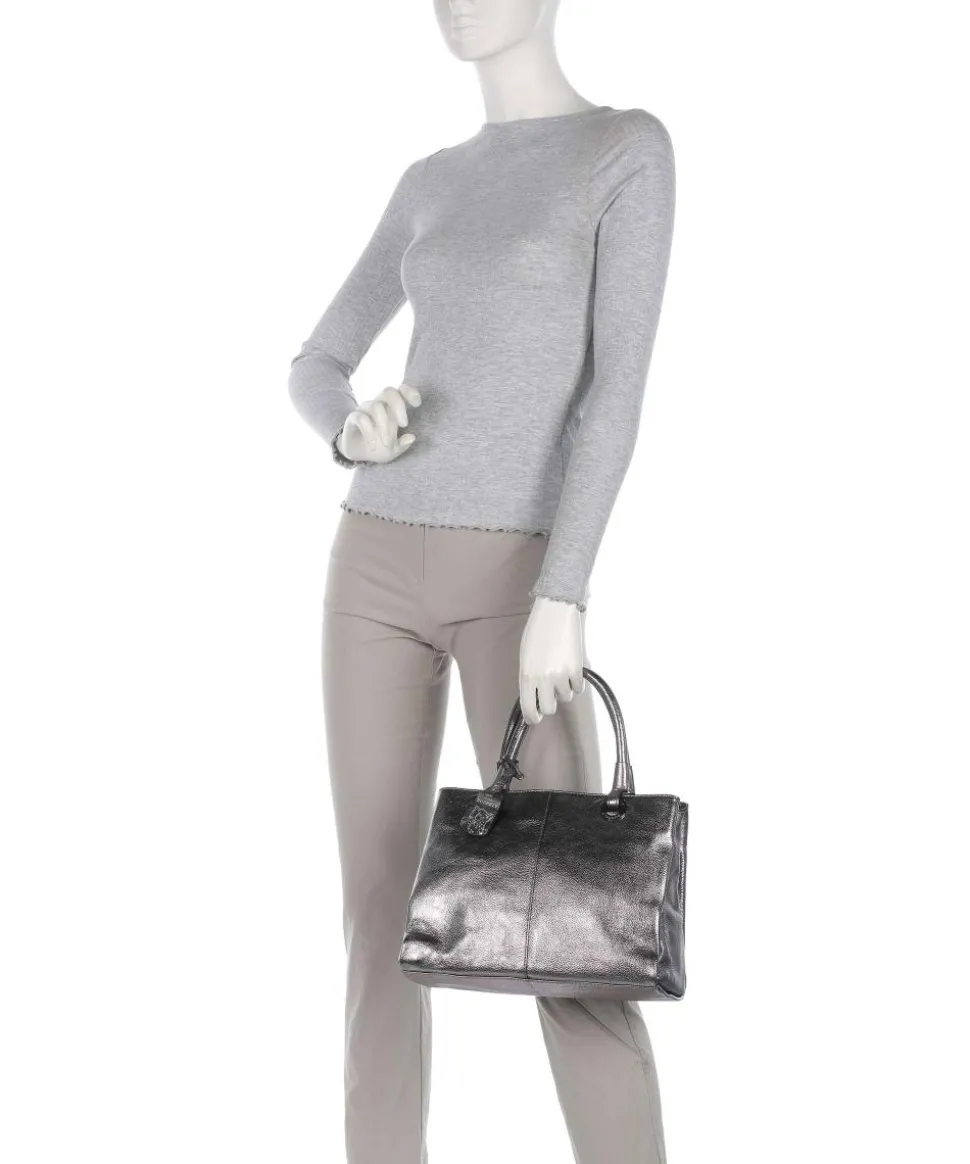 Radiant Raeven Handtasche genarbtes Rindsleder silber