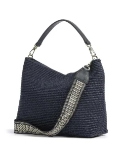 Raffia Kaia Beuteltasche Bast navy