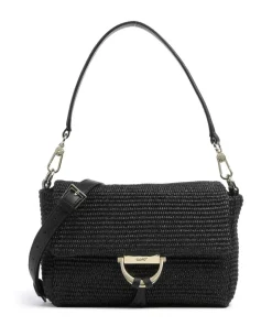 Raffia Temi Schultertasche Bast schwarz