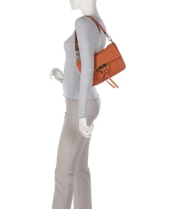 Raffia Temi Schultertasche Bast orange