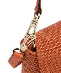 Raffia Temi Schultertasche Bast orange