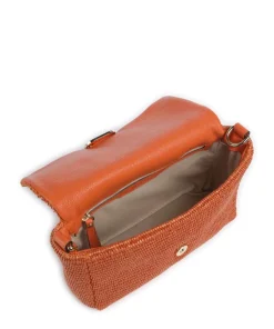 Raffia Temi Schultertasche Bast orange
