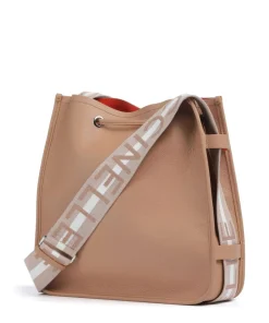 Raquel Bucket bag genarbtes Rindsleder hellbraun