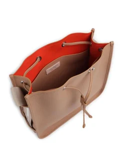 Raquel Bucket bag genarbtes Rindsleder hellbraun