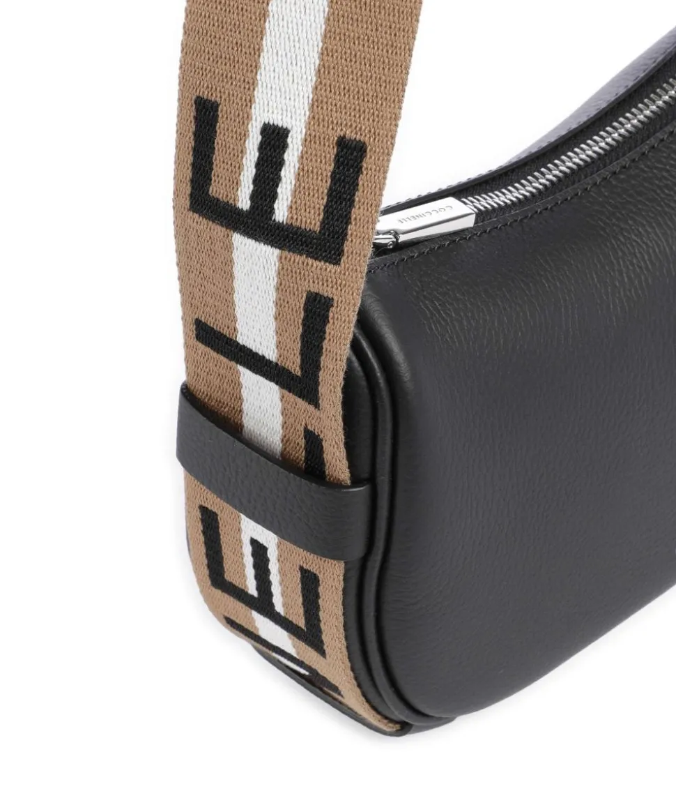 Raquel Umhängetasche genarbtes Leder schwarz