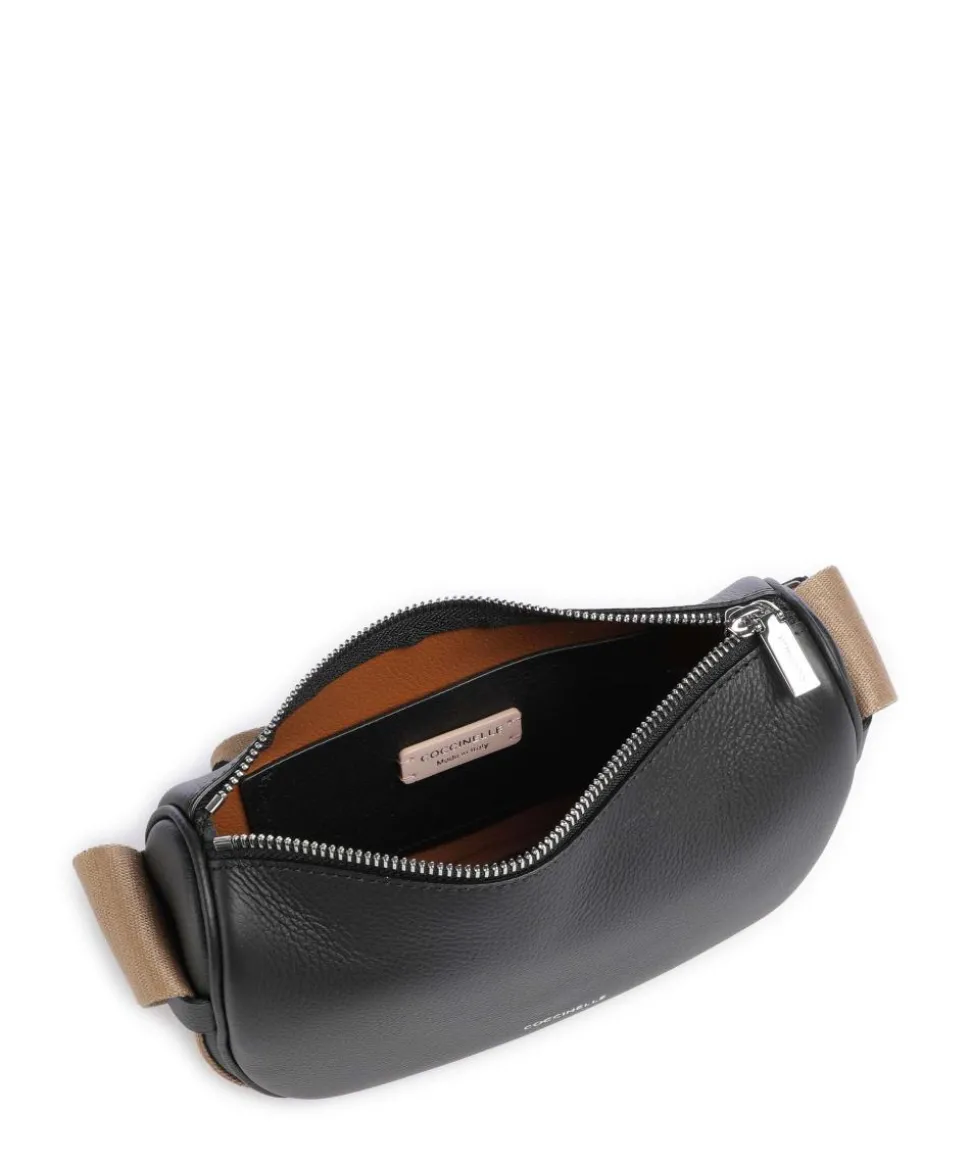 Raquel Umhängetasche genarbtes Leder schwarz