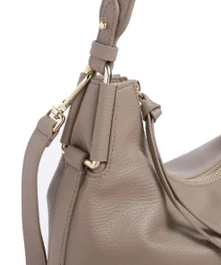 Rebekka Beuteltasche genarbtes Rindsleder taupe