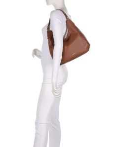 Rebekka Beuteltasche genarbtes Rindsleder braun