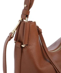 Rebekka Beuteltasche genarbtes Rindsleder braun