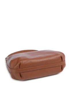 Rebekka Beuteltasche genarbtes Rindsleder braun