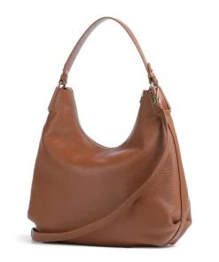 Rebekka Beuteltasche genarbtes Rindsleder braun