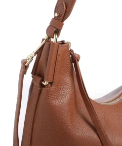 Rebekka Beuteltasche genarbtes Rindsleder braun