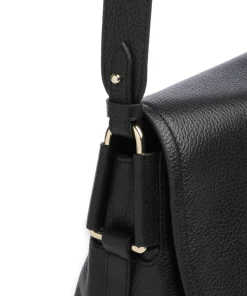 Rebekka Schultertasche genarbtes Rindsleder schwarz