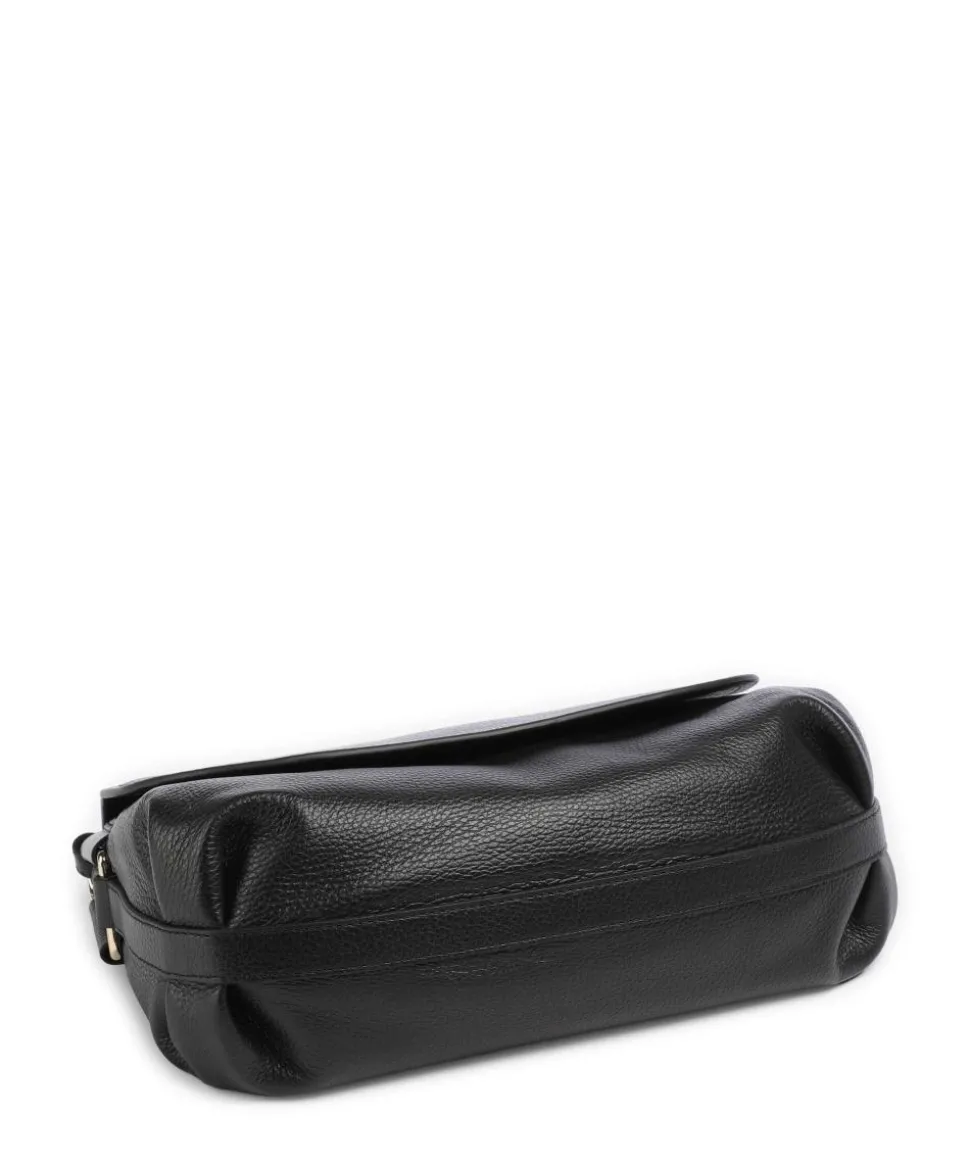 Rebekka Schultertasche genarbtes Rindsleder schwarz