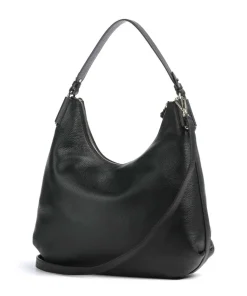 Rebekka Schultertasche genarbtes Rindsleder schwarz