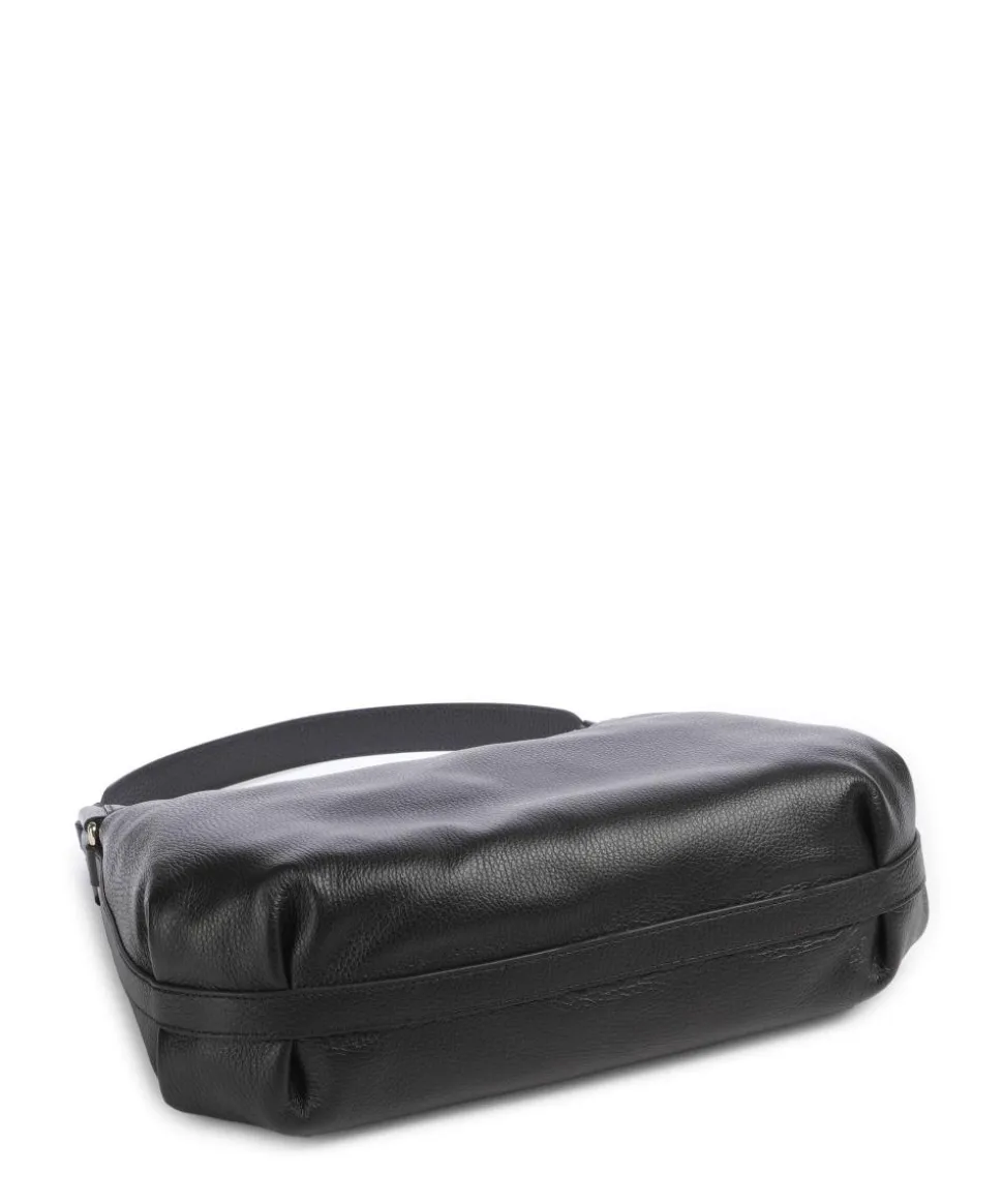 Rebekka Schultertasche genarbtes Rindsleder schwarz